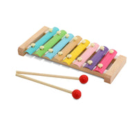 HKM-006675 Montessori Wooden Animal Math Clock and Musical Instrument Educational Toy Set for Kids
