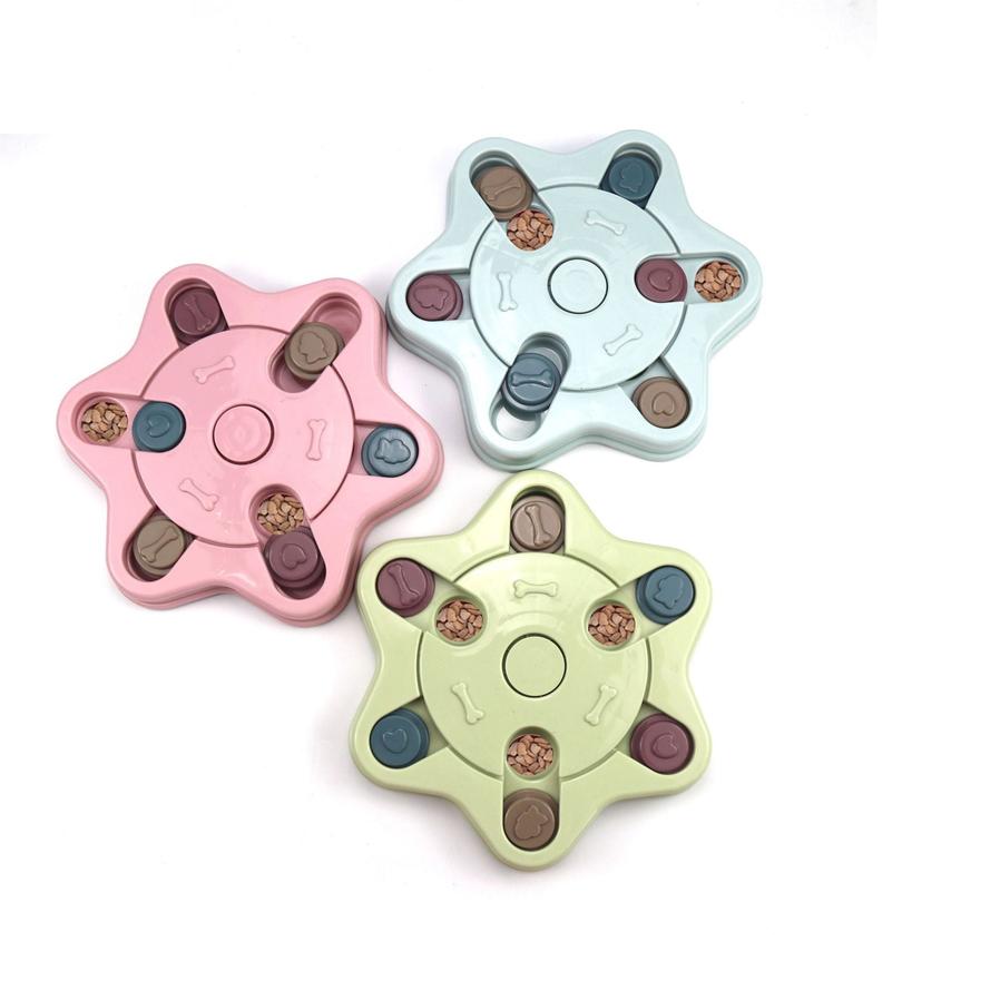 HKM-006739 Anti-Choke Interactive Dog Bowl for Slow Feeding - Durable Plastic, Non-Slip Design, Three Colors Available