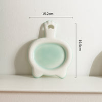 HKM-0068029 Ceramic Cat Bowl - Shallow Pet Plate for Food and Snacks