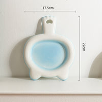 HKM-0068029 Ceramic Cat Bowl - Shallow Pet Plate for Food and Snacks