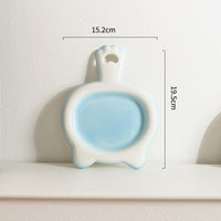 HKM-0068029 Ceramic Cat Bowl - Shallow Pet Plate for Food and Snacks