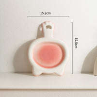 HKM-0068029 Ceramic Cat Bowl - Shallow Pet Plate for Food and Snacks
