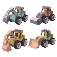 HKM-006803 4-in-1 Kids DIY Assembly Engineering Truck Set for Ages 2-4, Detachable Construction Vehicle Toys