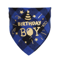 HKM-0068157 Cotton Twill Check Scarf for Pets - Birthday Party Accessory for Cats and Dogs