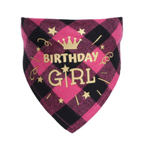 HKM-0068157 Cotton Twill Check Scarf for Pets - Birthday Party Accessory for Cats and Dogs