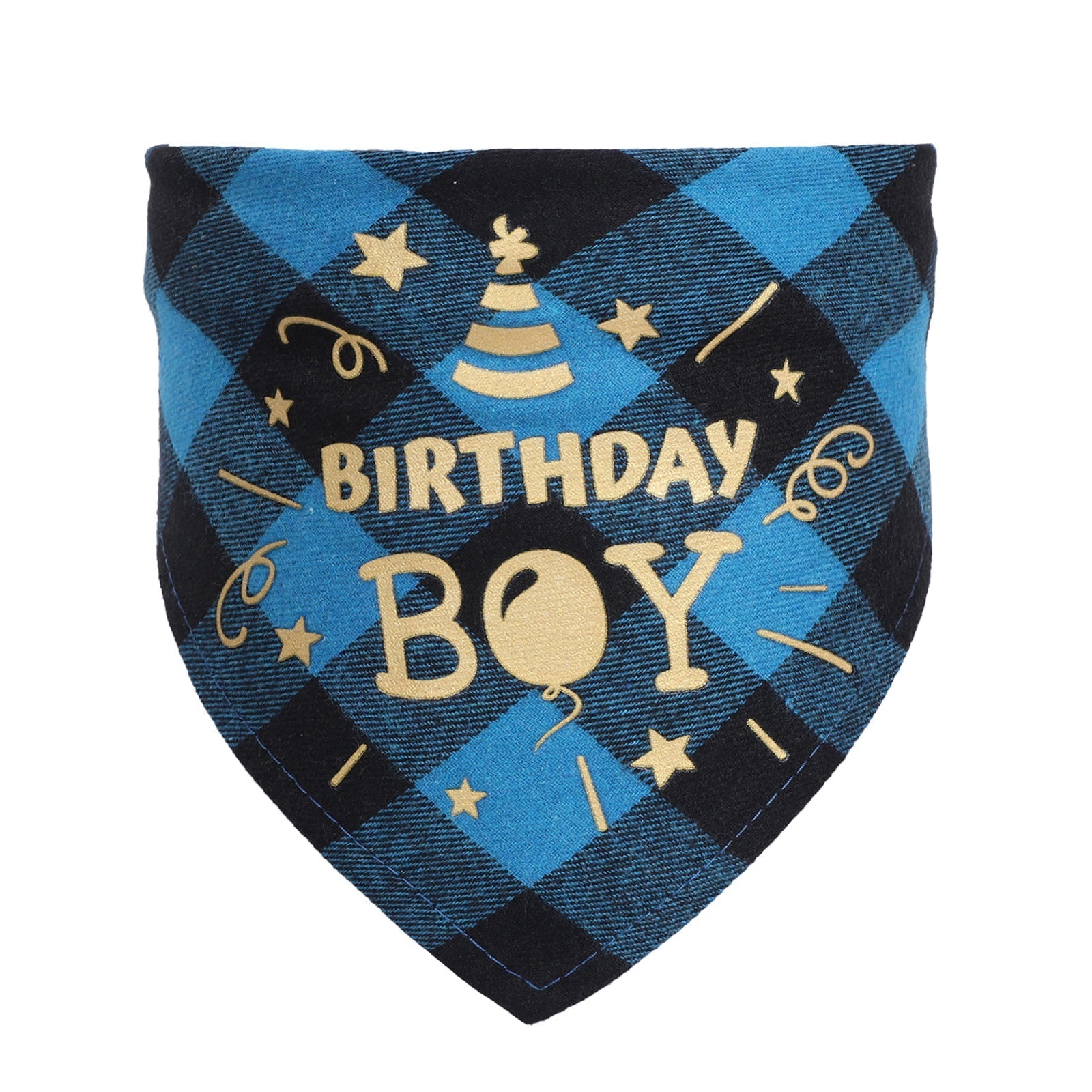 HKM-0068157 Cotton Twill Check Scarf for Pets - Birthday Party Accessory for Cats and Dogs