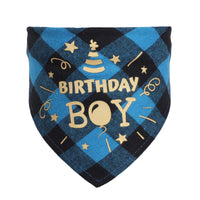 HKM-0068157 Cotton Twill Check Scarf for Pets - Birthday Party Accessory for Cats and Dogs