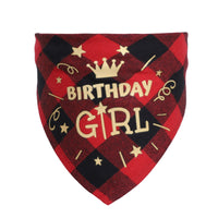 HKM-0068157 Cotton Twill Check Scarf for Pets - Birthday Party Accessory for Cats and Dogs