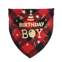 HKM-0068157 Cotton Twill Check Scarf for Pets - Birthday Party Accessory for Cats and Dogs