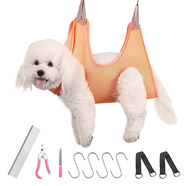 HKM-0068413 Pet Grooming Hammock for Small and Medium Cats and Dogs - Breathable Fabric, Comfortable Design
