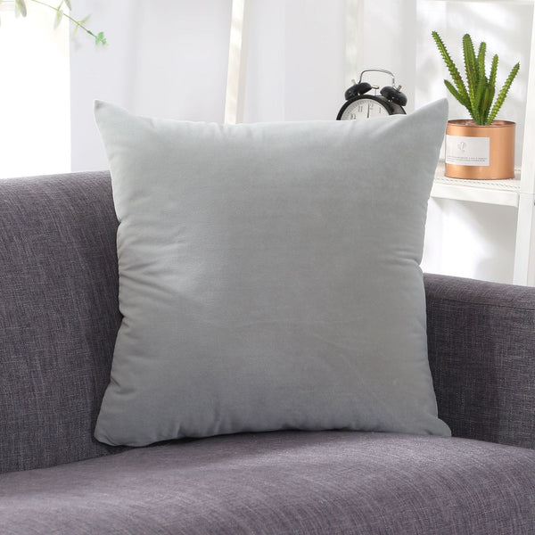 HKM-006931 Large Lumbar Cushion Cover for Sofa, Office, and Bedside - Plush Velvet, Various Sizes & Colors Available