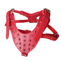 HKM-0069821 Punk Style Rivet Chest Strap for Large Dogs ¨C Adjustable Leather Harness in Multiple Colors