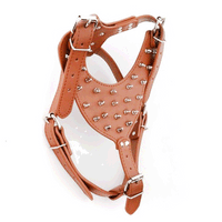 HKM-0069821 Punk Style Rivet Chest Strap for Large Dogs ¨C Adjustable Leather Harness in Multiple Colors