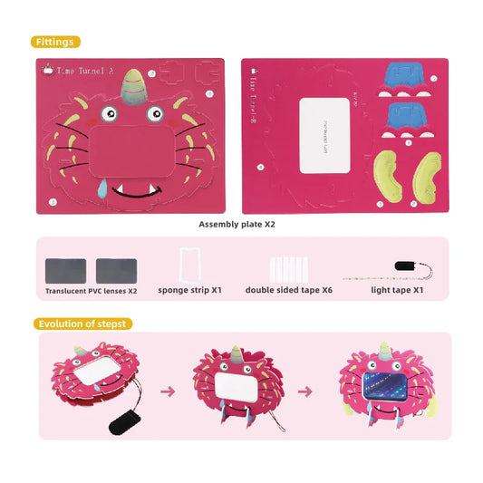 HKM-006995 3D Time and Space Tunnel Jigsaw Puzzle for Kids, Unique Shaped DIY Game