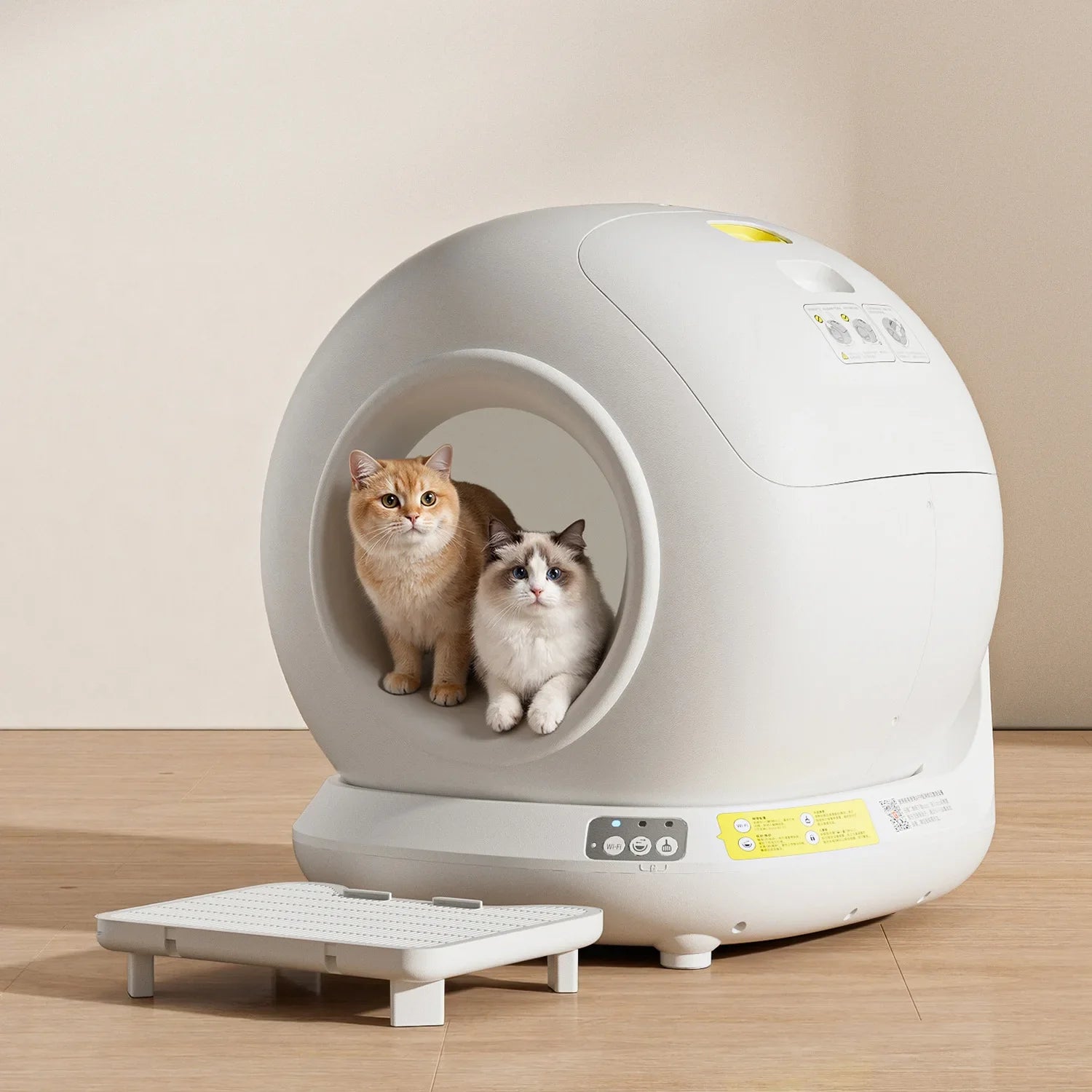 HKM-006995 Smart Self-Cleaning Cat Litter Box with APP Control - 78L Capacity, Automatic Odor Control, Dust-Free Design