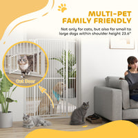 HKM-0071997 59" Extra Tall Pet Gate with Cat Door - Adjustable 30"-41" Fit for Doorways and Hallways