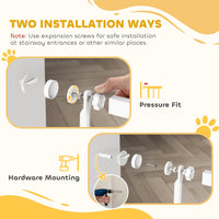 HKM-0071997 59" Extra Tall Pet Gate with Cat Door - Adjustable 30"-41" Fit for Doorways and Hallways