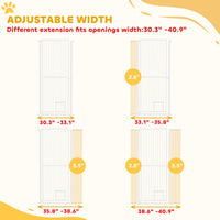 HKM-0071997 59" Extra Tall Pet Gate with Cat Door - Adjustable 30"-41" Fit for Doorways and Hallways