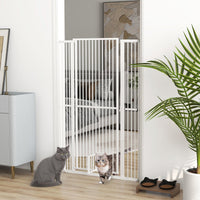 HKM-0071997 59" Extra Tall Pet Gate with Cat Door - Adjustable 30"-41" Fit for Doorways and Hallways