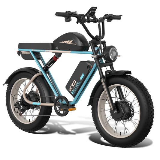 HKM-007251 Long Range 2000W 52V Dual Battery Mountain E-Bike with 20" Fat Tires and Hydraulic Disc Brakes