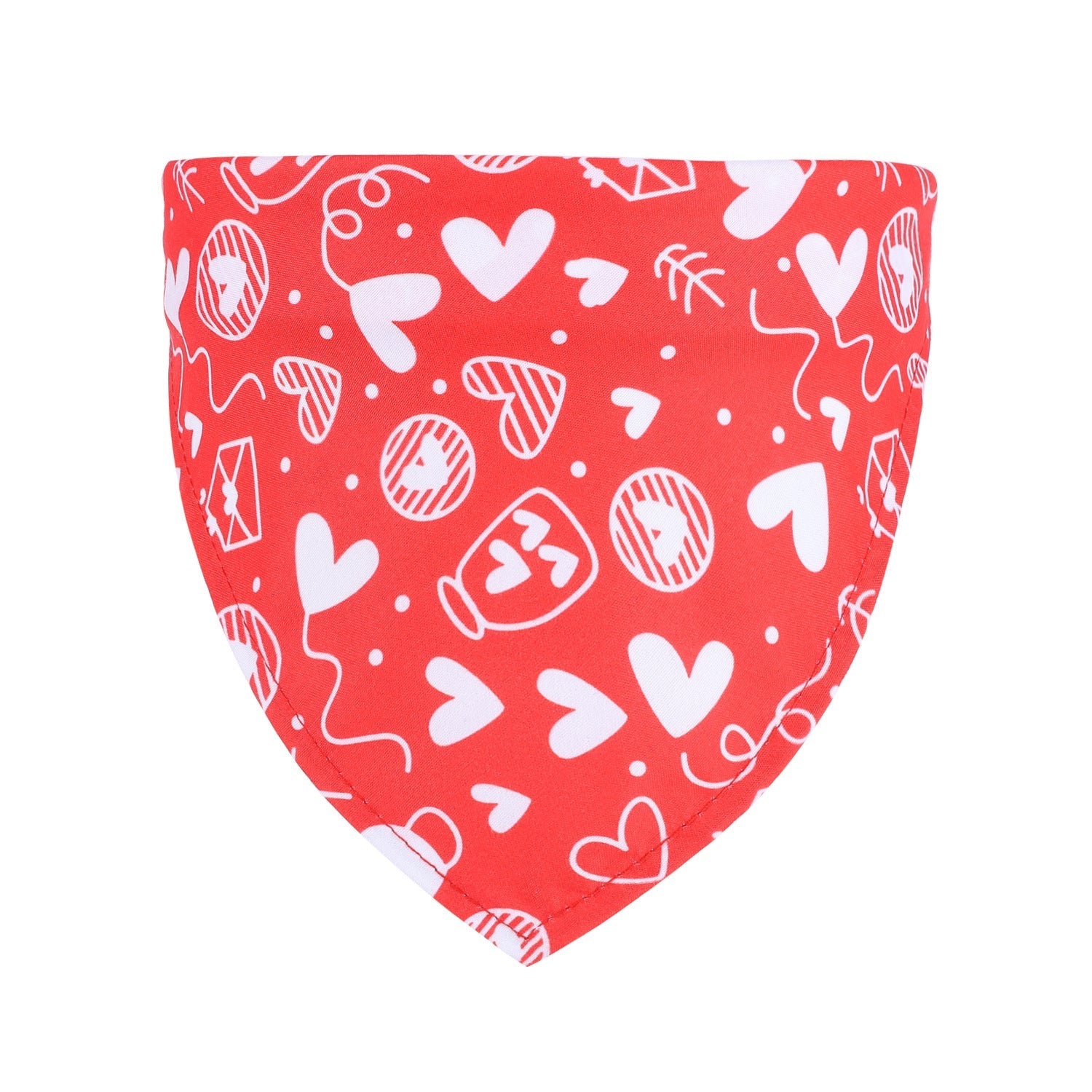 HKM-0073917 Valentine's Day Triangle Pet Scarf - Multiple Colors Available, Fits Neck Circumference 20-46CM