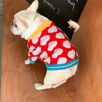 HKM-0074301 Cozy Red Heart Patterned Dog Sweater for Autumn and Winter