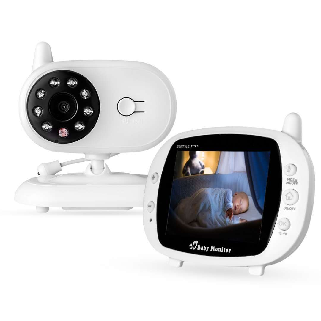 HKM-007443 3.5-Inch Baby Care Monitor with Night Vision, Two-Way Intercom, and Lullabies