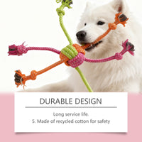 HKM-0074941 Interactive Chew-Resistant Knotted Rope Toy for Dogs, Made from Recycled Cotton