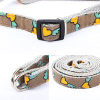 HKM-0075581 Cartoon Love Design Nylon Dog Traction Rope with Chest Strap - Available in Multiple Colors