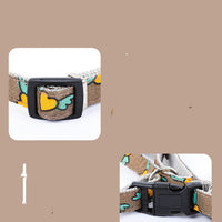 HKM-0075581 Cartoon Love Design Nylon Dog Traction Rope with Chest Strap - Available in Multiple Colors