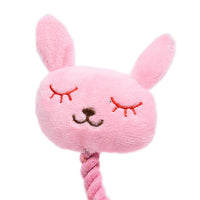 HKM-0075965 Plush Bite-Resistant Vocalization Toy for Pets - Pink Rabbit & Green Frog