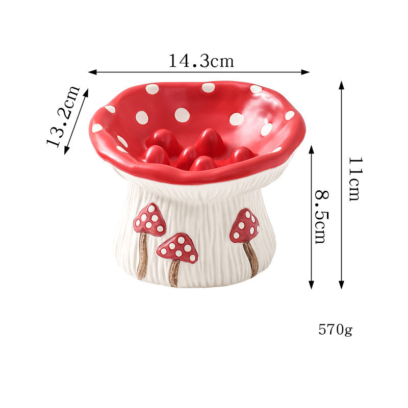 HKM-0076477 Creative Mushroom Pet Bowl for Cats and Dogs - Functional Food and Water Basin