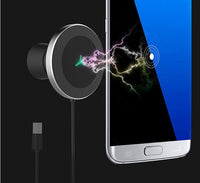 HKM-007763 Magnetic Wireless Car Charger & Phone Bracket with Vent Clip - Qi Standard, Black Aluminum Alloy + ABS