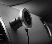 HKM-007763 Magnetic Wireless Car Charger & Phone Bracket with Vent Clip - Qi Standard, Black Aluminum Alloy + ABS