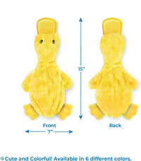 HKM-0079549 Squeaky Plush Duck Dog Toy for All Breeds - No Stuffing, Soft, Fun for Indoor Play
