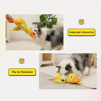 HKM-0079549 Squeaky Plush Duck Dog Toy for All Breeds - No Stuffing, Soft, Fun for Indoor Play