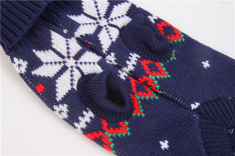HKM-0080061 Navy Blue Snowflake Holiday Pet Clothing - Various Sizes Available