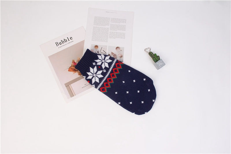 HKM-0080061 Navy Blue Snowflake Holiday Pet Clothing - Various Sizes Available