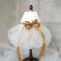 HKM-0080445 Elegant Ribbon Wedding Dress for Cats and Dogs - Various Sizes Available