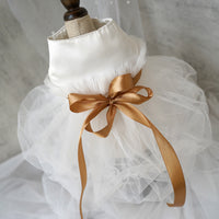HKM-0080445 Elegant Ribbon Wedding Dress for Cats and Dogs - Various Sizes Available