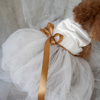 HKM-0080445 Elegant Ribbon Wedding Dress for Cats and Dogs - Various Sizes Available