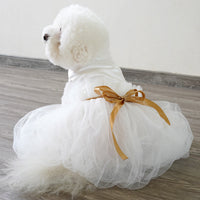 HKM-0080445 Elegant Ribbon Wedding Dress for Cats and Dogs - Various Sizes Available