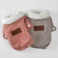 HKM-0081725 Lambswool Fleece-Lined Double-Layer Jacket for Pets in Gray and Pink
