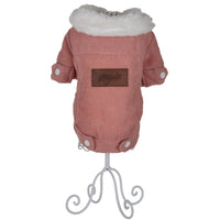 HKM-0081725 Lambswool Fleece-Lined Double-Layer Jacket for Pets in Gray and Pink