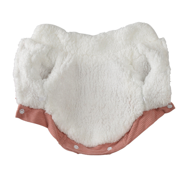HKM-0081725 Lambswool Fleece-Lined Double-Layer Jacket for Pets in Gray and Pink
