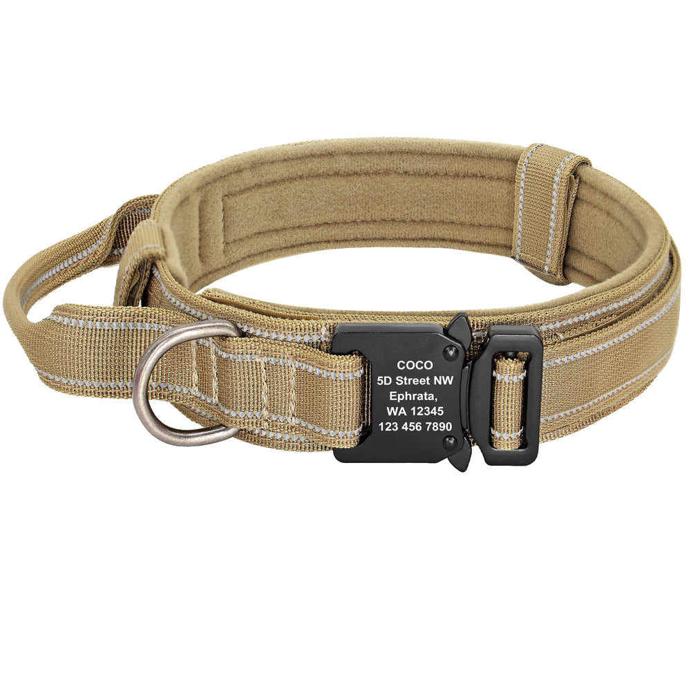 HKM-0081853 Reflective Adjustable Nylon Dog Collar in Camouflage - Medium to Extra Large Sizes Available