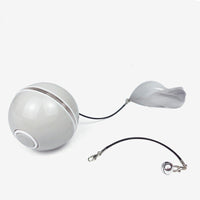 HKM-008211 LED Cat Laser Toy Ball with Replaceable Feather - USB Rechargeable Rolling Play Ball for Pet Fun