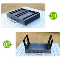 HKM-008211 Portable Charcoal BBQ Grill, Folding Outdoor Smoker for Camping, Picnics, and Beach Use, Steel Construction