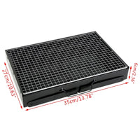 HKM-008211 Portable Charcoal BBQ Grill, Folding Outdoor Smoker for Camping, Picnics, and Beach Use, Steel Construction