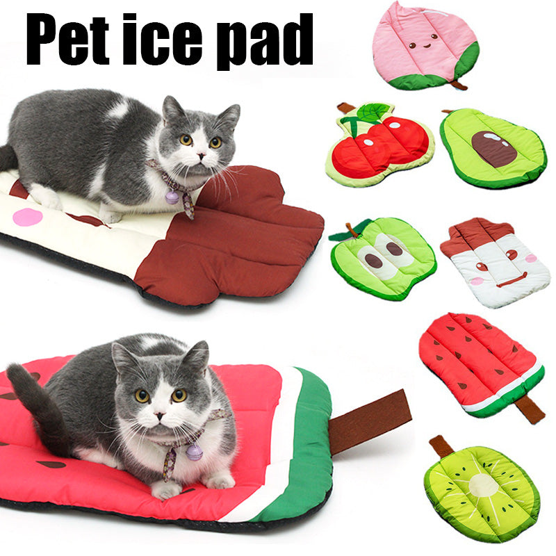 HKM-0083901 Pet Self Cooling Mat - Washable Ice Silk Cushion for Dogs and Cats in Various Fruit Designs